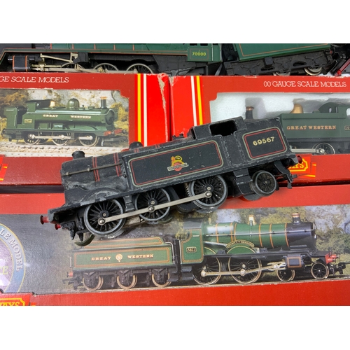 353 - HORNBY BOXED R 392 COUNTY OF BEDFORD, R333 GWR 0-4-0 TANK 101, R059 BOXED 2721 PANNIER, PLUS U/B EVE... 