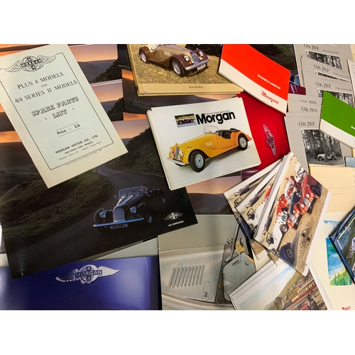 235 - MORGAN CARS, A LARGE QTY OF MORGAN CAR BOOKLETS, SALES BROCHURES, MORGAN BOOK +8 OWNERS MANUAL,