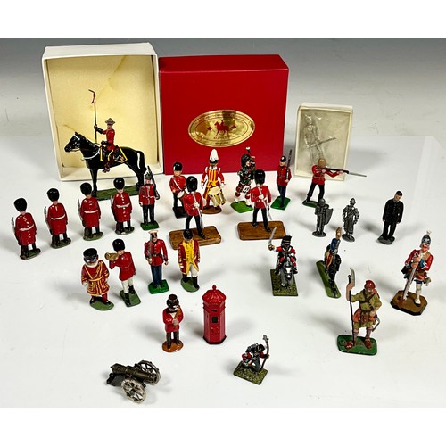 194 - BOXED KL  FIGURES MOUNTED POLICE FIGURE, VARIOUS ASSORTED MILITARY FIGURES