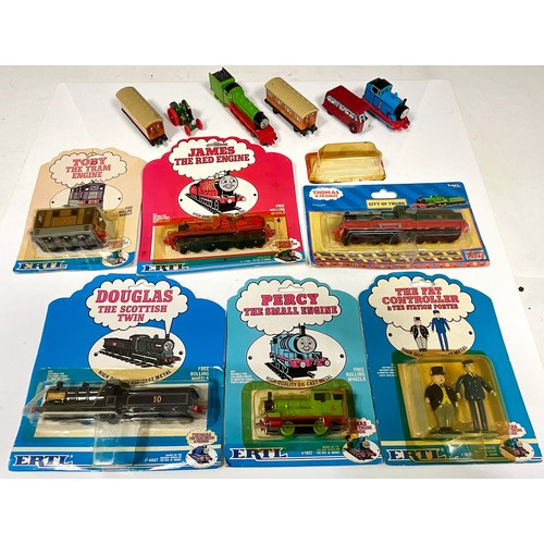 188 - ERTL THOMAS THE TANK ENGINE - PLASTIC BOXED PERCY, DOUGLAS, FAT CONTROLLER, TOBY, CITY OF TRURO, & J... 