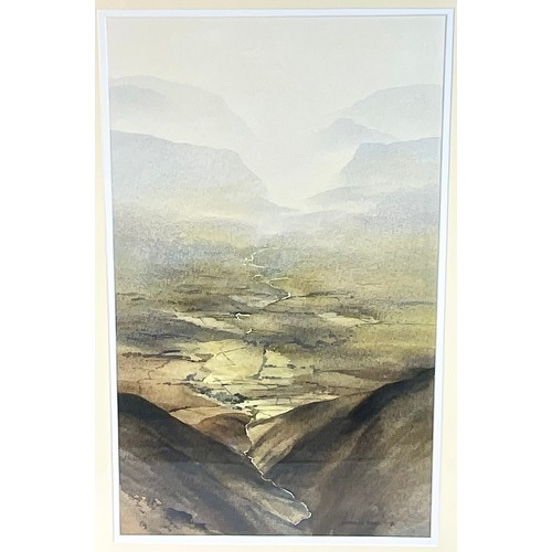 14 - JONATHAN TAYLOR WATERCOLOUR ‘ST. JOHNS IN THE VALE FROM GATE HILL, BLENCATHRA’. APPROX. 52 x 32cm. M... 