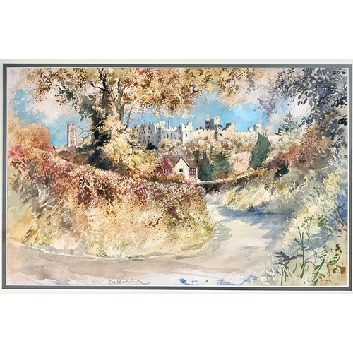 15 - DAVID BIRTWHISTLE WATERCOLOUR ‘EVENING AT LUDLOW’. APPROX. 52 x 34cm. Maybe subject to ARR