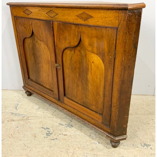 650 - INLAID MAHOGANY CORNER CUPBOARD WIDTH 114cm