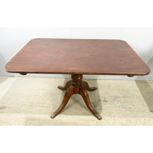 610 - 2 ANTIQUE RECTANGULAR TOPPED TILT TOP TABLES  A/F LARGEST 114cm x 81cm