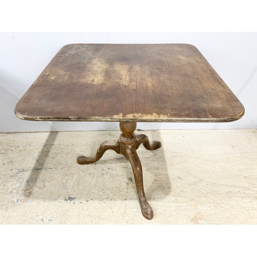 610 - 2 ANTIQUE RECTANGULAR TOPPED TILT TOP TABLES  A/F LARGEST 114cm x 81cm