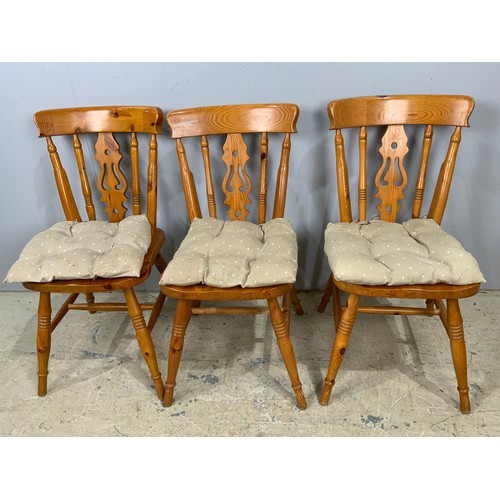 719 - 3 PINE CHAIRS