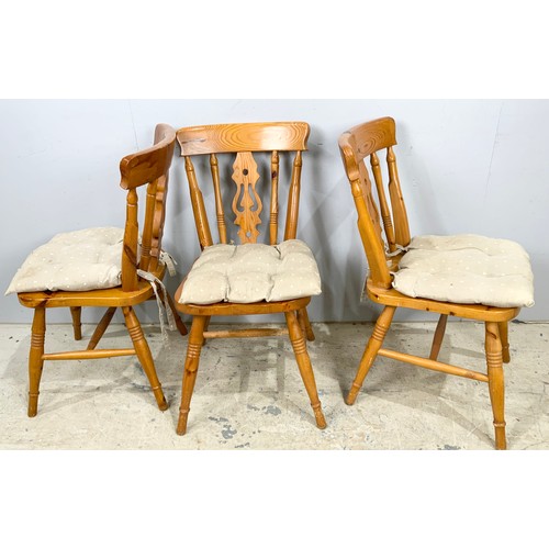 719 - 3 PINE CHAIRS