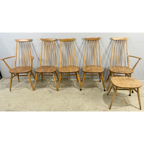 720 - SELECTION OF ERCOL BLONDE ELM AND BEECH CHAIRS, SOME AF INCLUDING 1 CARVER AND 1 OTHER WHICH IS BROK... 