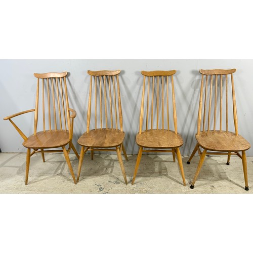 720 - SELECTION OF ERCOL BLONDE ELM AND BEECH CHAIRS, SOME AF INCLUDING 1 CARVER AND 1 OTHER WHICH IS BROK... 