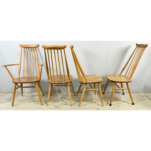 720 - SELECTION OF ERCOL BLONDE ELM AND BEECH CHAIRS, SOME AF INCLUDING 1 CARVER AND 1 OTHER WHICH IS BROK... 