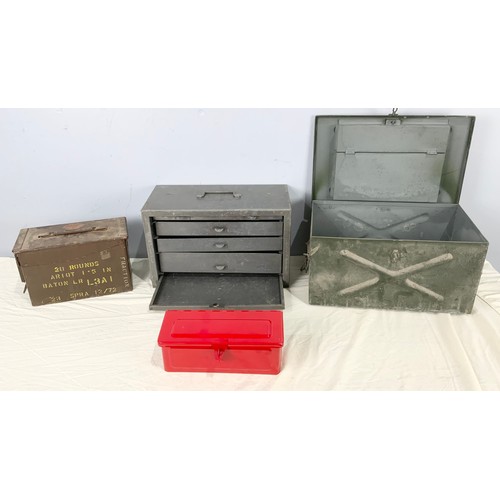 489 - 4  METAL TOOLBOXES / AMMO BOXES