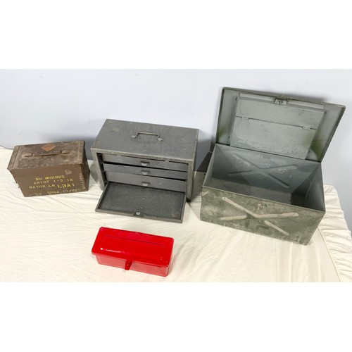 489 - 4  METAL TOOLBOXES / AMMO BOXES