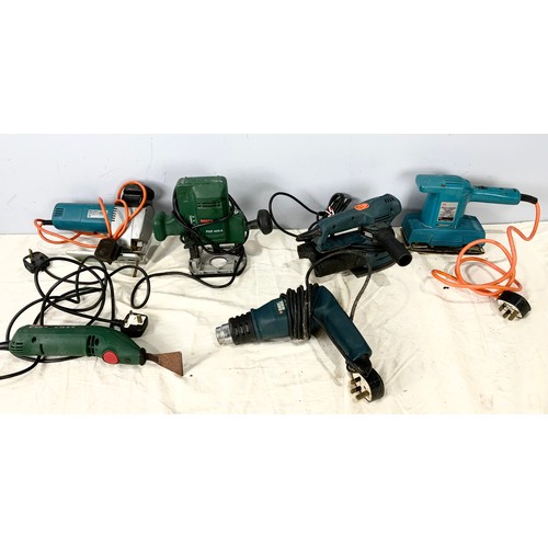 538 - POWER TOOLS INC  BLACK & DECKER SANDER, SAW , DRILL, BOSCH TOOLS ETC