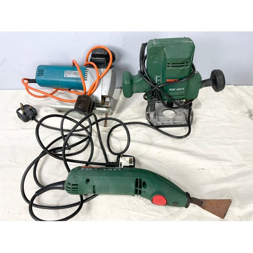 538 - POWER TOOLS INC  BLACK & DECKER SANDER, SAW , DRILL, BOSCH TOOLS ETC