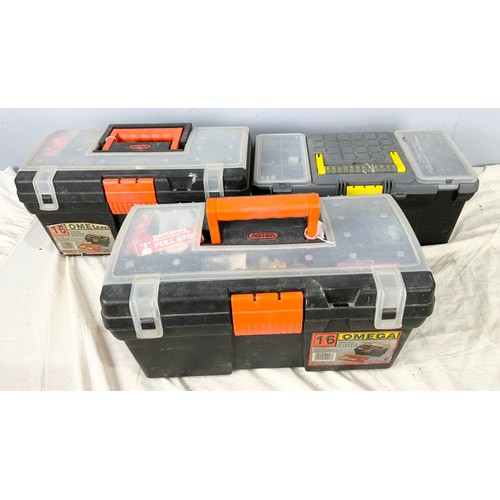 508 - 3 TOOLBOXES WITH TOOLS & HARDWARE