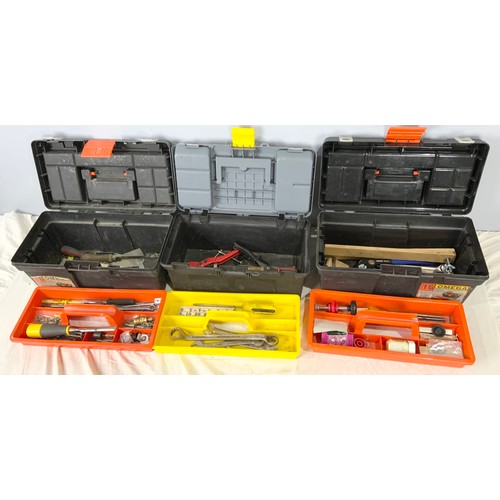 508 - 3 TOOLBOXES WITH TOOLS & HARDWARE