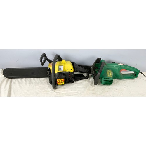 525 - McCULLOCH  MAC 335 PETROL CHAINSAW WITH A BLACK& DECKER ELECTRIC CHAINSAW