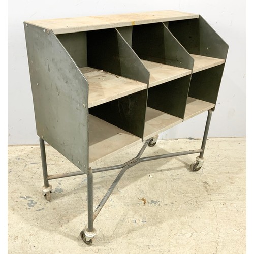 563 - MOBILE  METAL TOOL CABINET. WIDTH 91cm