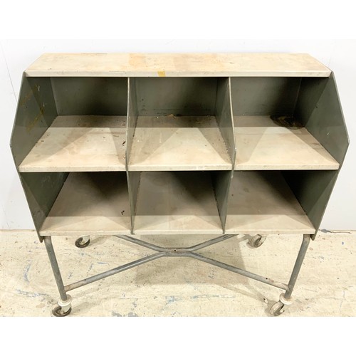 563 - MOBILE  METAL TOOL CABINET. WIDTH 91cm