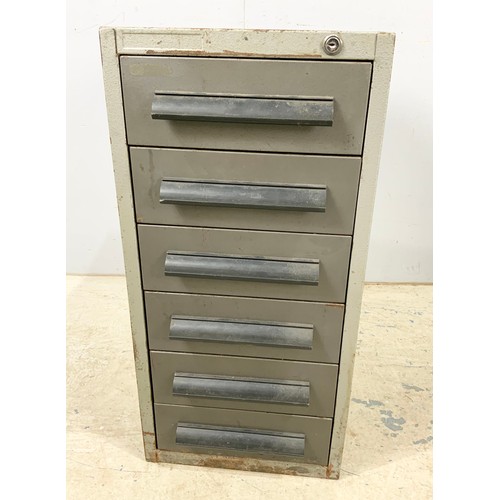 561 - 6 DRAWER HEAVY GAUGE METAL CABINET 73cm TALL