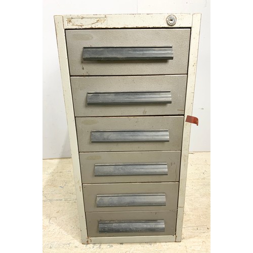 562 - 6 DRAWER HEAVY GAUGE METAL CABINET 73cm TALL