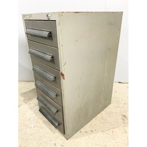 562 - 6 DRAWER HEAVY GAUGE METAL CABINET 73cm TALL