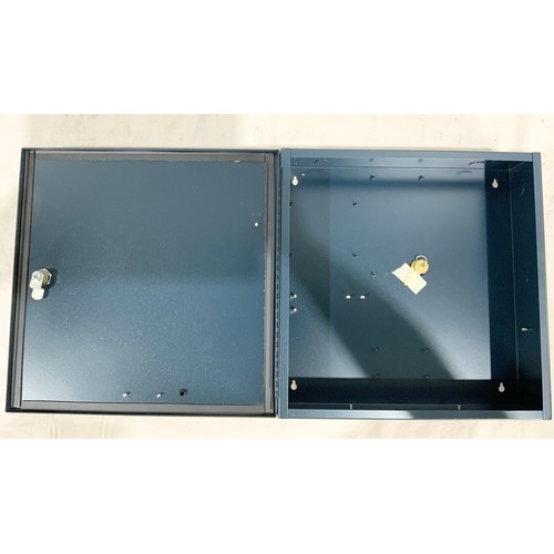 528 - 2 STEEL GARAGE DOOR LOCKING SYSTEMS,  CONTROL SYSTEM METAL BOX