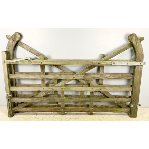 590 - PAIR OF GOOD QUALITY FIELD GATES WITH GALVANISED FITTINGS  EACH GATE  244cm LONG