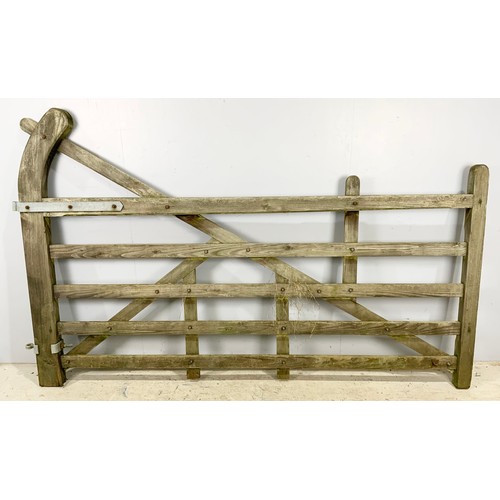 590 - PAIR OF GOOD QUALITY FIELD GATES WITH GALVANISED FITTINGS  EACH GATE  244cm LONG