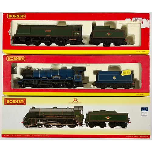 487 - HORNBY BOXED R2583 BR N15 30453 KING ARTHUR, BOX ADVISES DCC READY, R2218 WEST COUNTRY, 34041 WILTON... 