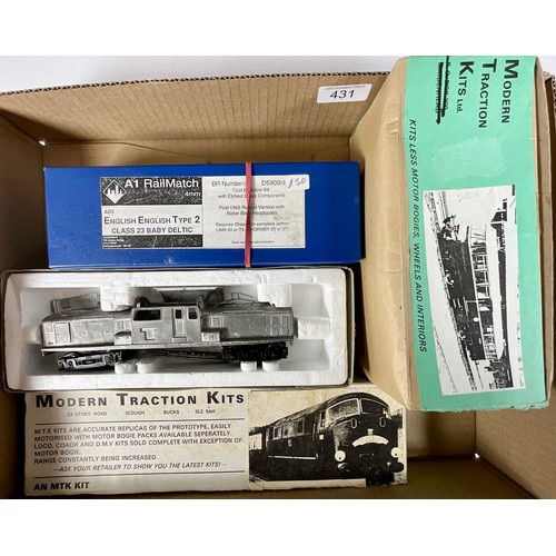 431 - MODERN TRACTION WHITE METAL KIT MODELS, MODERN TRACTION KIT NO D15 EARLY WARSHIP, A1 RAILMATCH CLASS... 