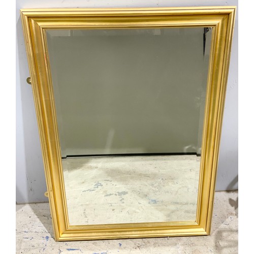 70 - 2 GILT FRAMED MIRRORS LARGEST 100cm x 74cm