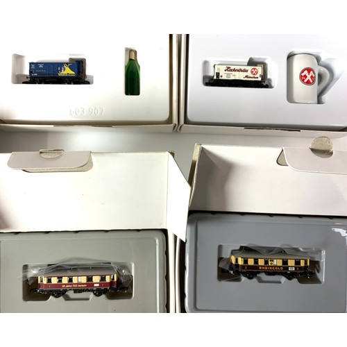 297 - MARKLIN Z GAUGE, 12 BOXED & 1 TIN BOXED, SPECIAL PRESENTATION WAGONS INC 2 RHEINGOLD & TEE 4 WHEEL C... 