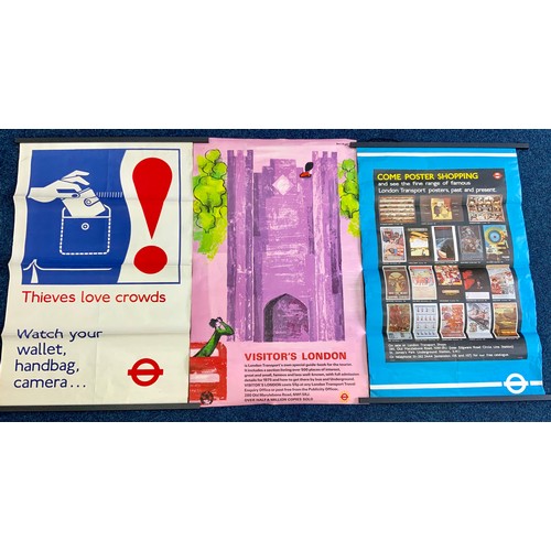 268 - LONDON TRANSPORT POSTERS, 3, COMPRISING, THEIVES LOVE CROWDS, COME POSTER SHOPPING & VISITOR’S LONDO... 