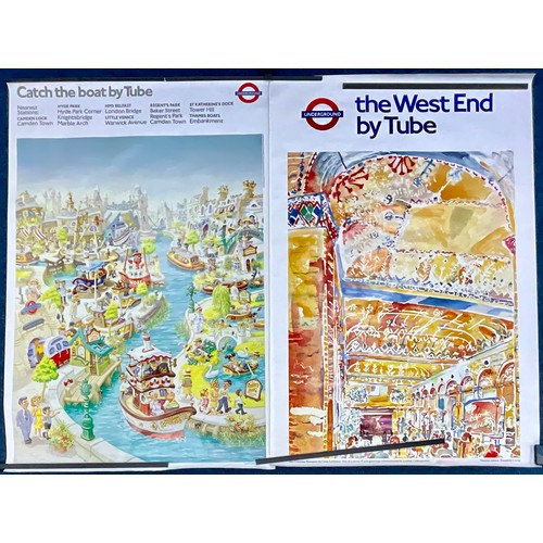 277 - LONDON TRANSPORT POSTERS ‘CATCH THE BOAT BY TUBE’ 787 22817 9M (3CHGS) 2651 C AND ‘THE WEST END BY T... 