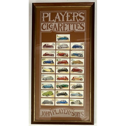 22 - FRAMED VINTAGE BRITAINS MOTORING HISTORY AND BRITISH AVIATION SETS OF COLLECTORS CIGARETTE CARDS BY ... 