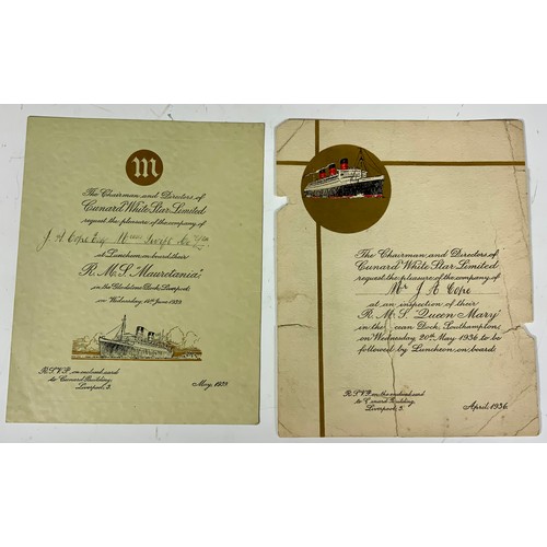 226 - SHIPPING & NAUTICAL INTEREST, A 1938 THE NEW MAURETANIA, LUXURIOUS BROCHURE BY BOUSFIELD, LUNCHEON M... 