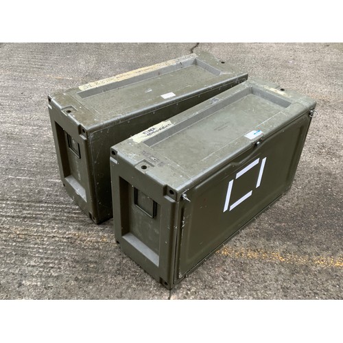 12 - 2 LANDROVER STORAGE BOXES, WITH CROWS FOOT MARKING