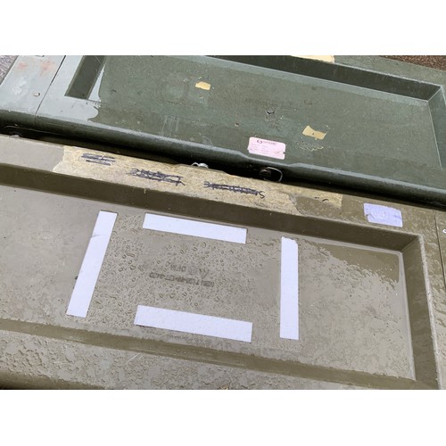 14 - 2 LANDROVER STORAGE BOXES, WITH CROWS FOOT MARKING