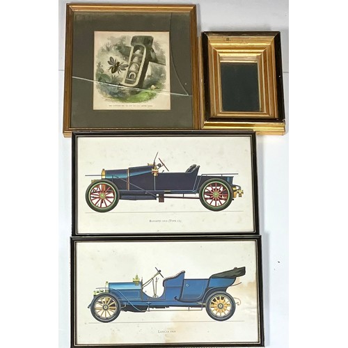 38 - BOX MISC. PRINTS AND ENGRAVINGS INC. VINTAGE CARS, ANIMALS, HUMOUR ETC.