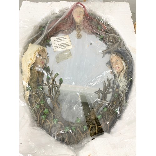 50 - UNUSUAL WITCHES FRAMED MIRROR IN ORIGINAL PACKAGING
45cm LONG