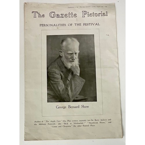 70 - MALVERN GAZETTE SUPPLEMENT ‘PERSONALITIES OF THE FESTIVAL - GEORGE BERNARD SHAW’ FROM FRIDAY 30TH AU... 