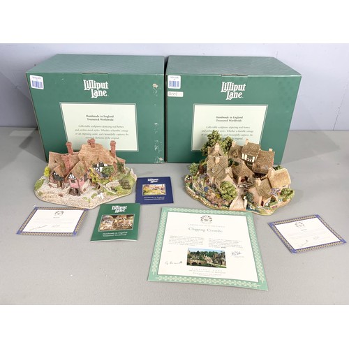 96 - 2 LARGE BOXED LILLIPUT LANE MODELS  OAKWOOD SMITHY & CHIPPING COOMBE