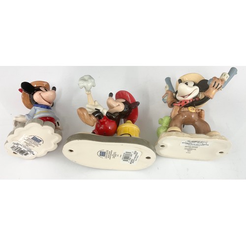 121 - 3 ROYAL DOULTON MICKEY MOUSE LIMITED EDITION MODELS TALLEST