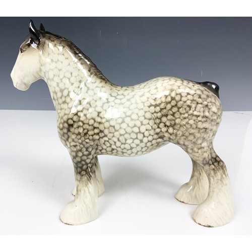 42 - RARE BESWICK ROCKING HORSE GREY SHIRE MARE MODEL 818 21cm TALL