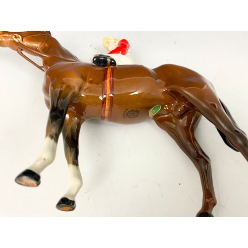 40 - RARE BESWICK MODEL OF HORSE & JOCKEY MODEL NO 1862 20cm TALL