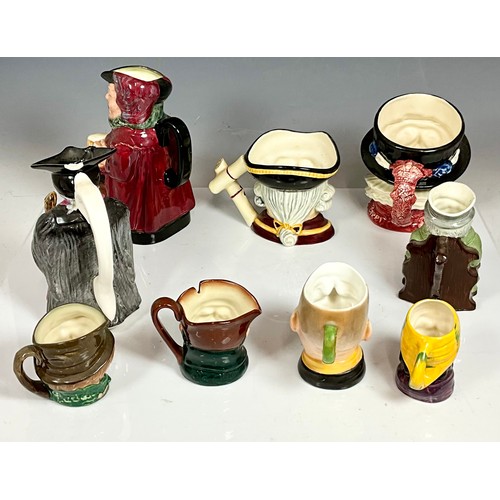 138 - MIXED COLLECTION OF CHARACTER JUGS INC. BEEFEATERS, SIR JOHN FALSTAFF, TREASURE ISLAND, SCHOOLMASTER... 