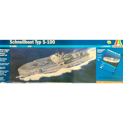 74 - TWO ITALERI BOXED PLASTIC MODEL KITS 1:35 UNCHECKED BUT APPEAR COMPLETE. ELCO 80’ TORPEDO BOAT PT-59... 