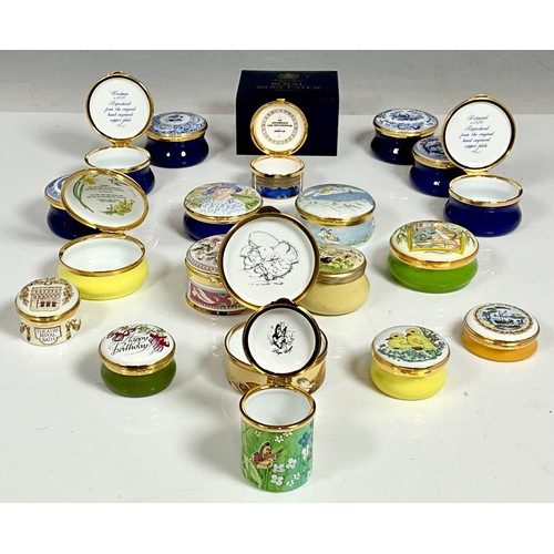 381 - COLLECTABLE ENAMELLED AND OTHER TRINKET BOXES WITH HINGED COVERS