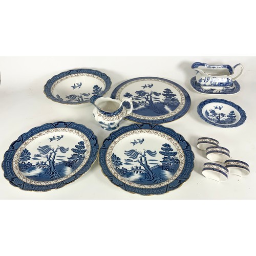 168 - LARGE COLLECTION OF BLUE & WHITE TRANSFERWARE INC.  PLATES, SERVING DISHES, TUREENS, SERVING PLATTER... 